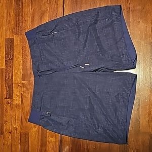 Calia Navy and Black elastic waist shorts.